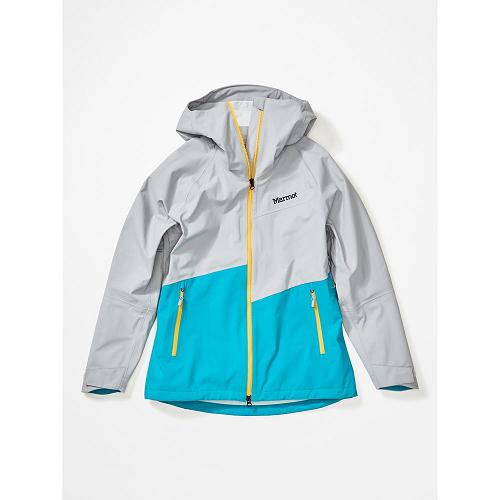 Marmot Rain Jacket Grey NZ - EVODry Clouds Jackets Womens NZ6530194